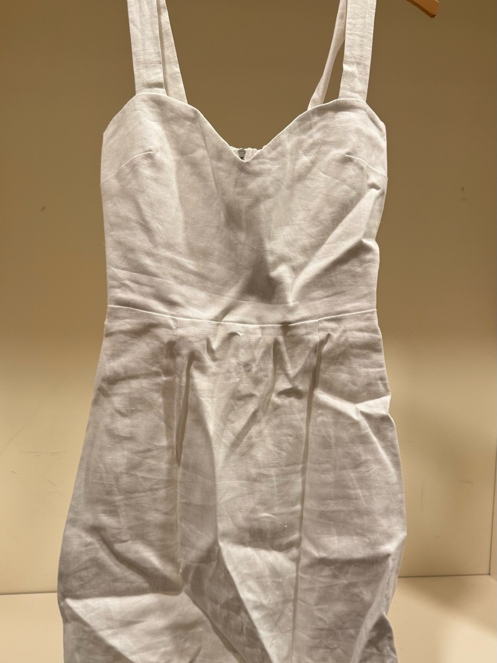 Reformation White Mini Dress with Sweetheart Neck